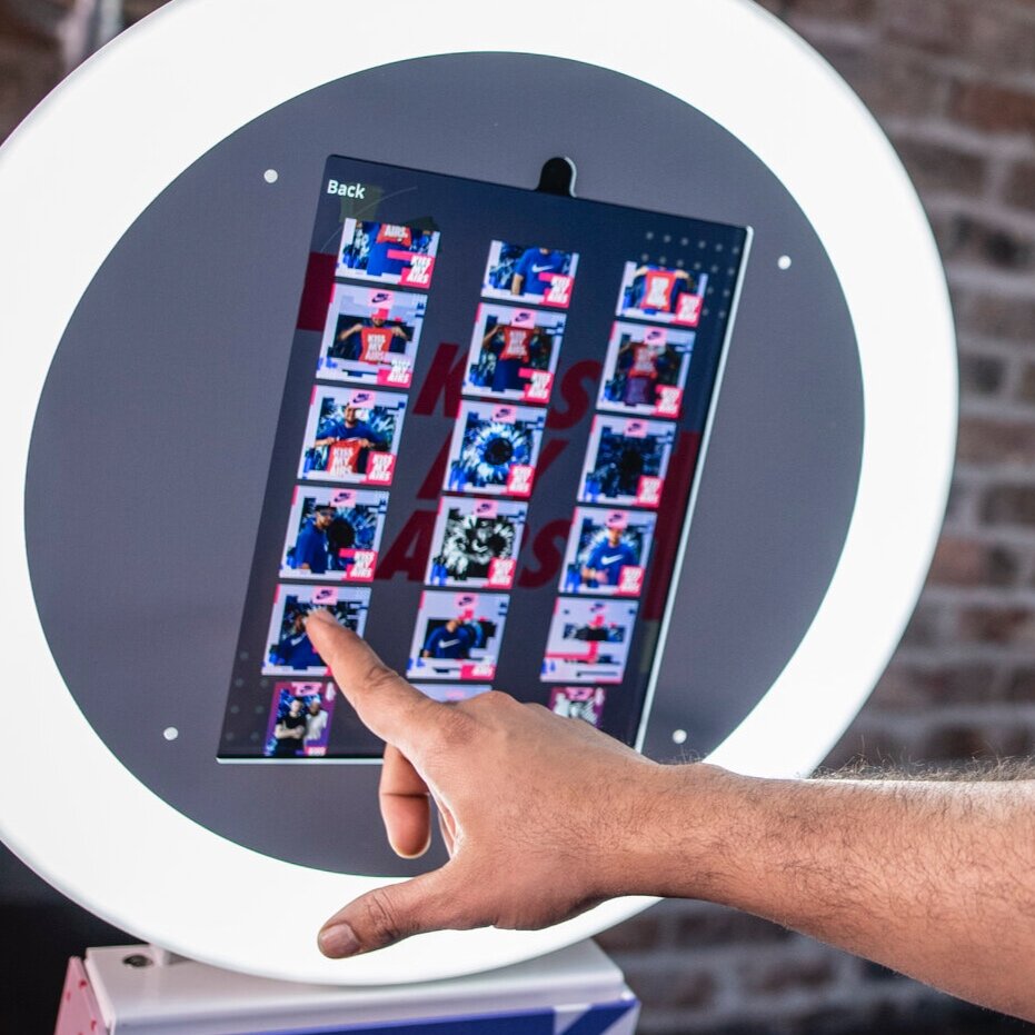 Selfie pod hire from Photobomb in action